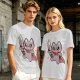 Olive T-shirt with cute warrior cat holding a sword graphic