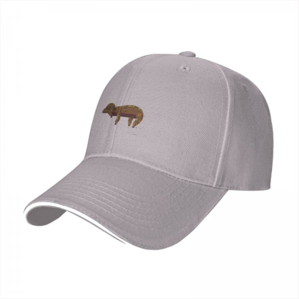 Black baseball cap with vintage animal graphic print
