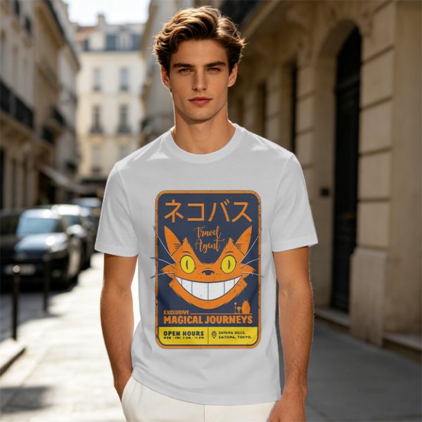 Magical Cat Bus Travel Agent Graphic T-Shirt Design