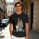 Olive T-Shirt with Peanuts Style Girl and Dog on Doghouse Print