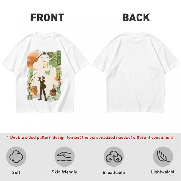 Anime Themed Graphic T-Shirt With Whimsical Character Artwork
