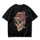 OVER THINKER Skull Graphic Olive T-Shirt