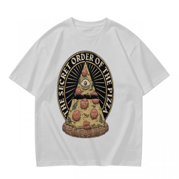 Olive T-Shirt With The Secret Order Of The Pizza All-Seeing Eye Print