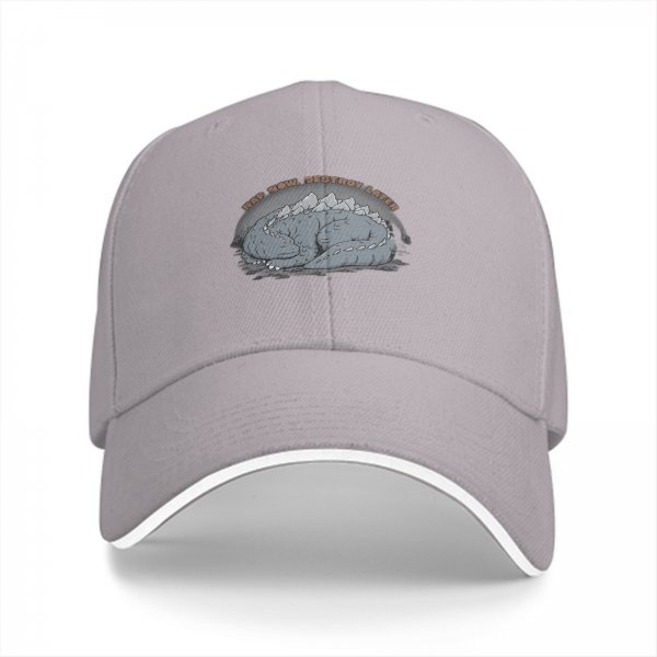 Black Baseball Cap with Sleeping Dragon 'Nap Now Destroy Later' Print