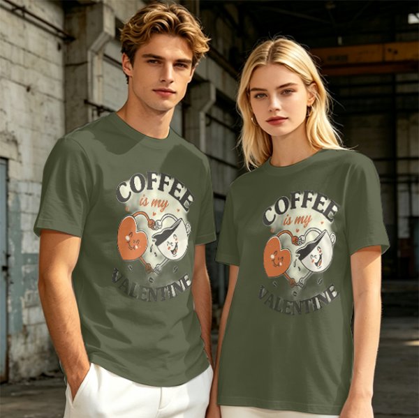 Coffee Is My Valentine Graphic T-Shirt For Coffee Lovers