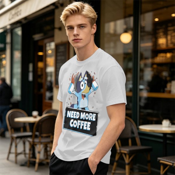 Bluey Character 'Need More Coffee' Graphic T-Shirt