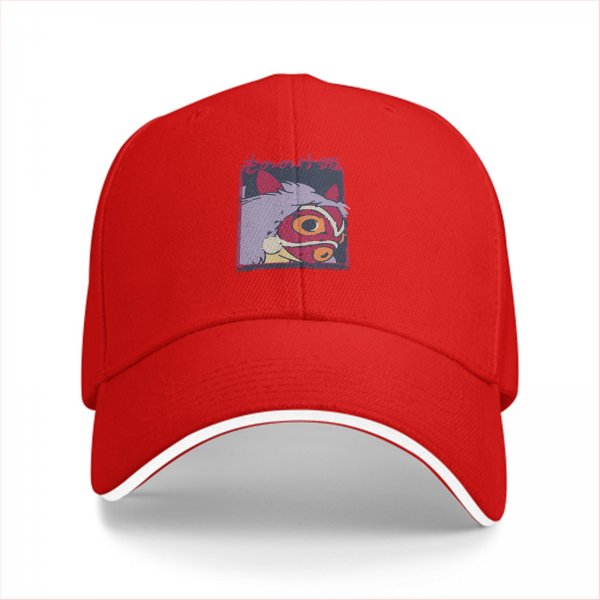 Black Baseball Cap With Princess Mononoke Mask Art Print