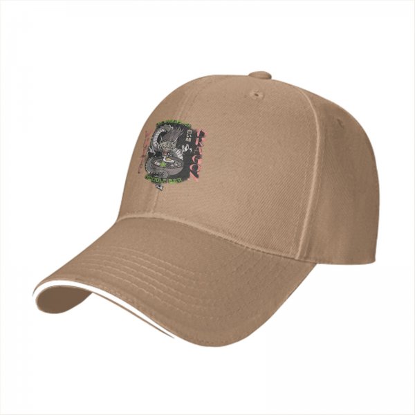 Black baseball cap with White Dragon Noodle Bar graphic design
