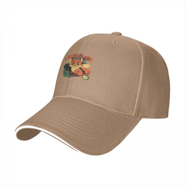 I Survived Stressed Fox Working On Laptop Graphic Baseball Cap