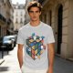 Olive T-Shirt With Cute Cats On A Rubik's Cube Graphic