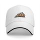 Black baseball cap with cartoon leprechaun and beer barrel graphic