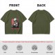Olive T-shirt with Skeleton Drinking Coffee Must Drink Coffee Print