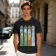 Olive T-Shirt With Stained Glass Style Four Seasons Forest Creature Art