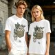 Olive T-shirt with Kodama Tree Spirits in Pocket and Leaves Print