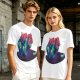 Olive T-Shirt With Vibrant Fantasy Creature Graphic Print