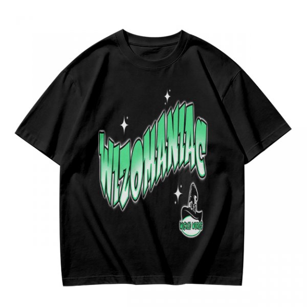 Olive Green Graphic T-Shirt with Wizomania Wizard Print