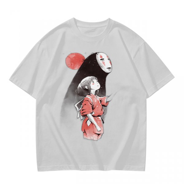Spirited Away Chihiro and No Face Anime Graphic T-Shirt