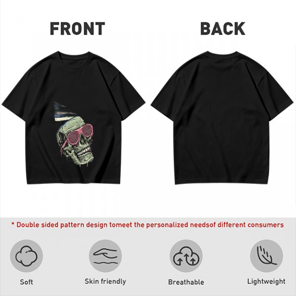 Olive T-Shirt With Party Skull Wearing Pink Shutter Shades