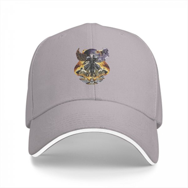 Black Baseball Cap With Fantasy Dark Warrior Graphic Print