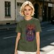 Olive Graphic T-Shirt With Dark Throne Skeleton Art Print