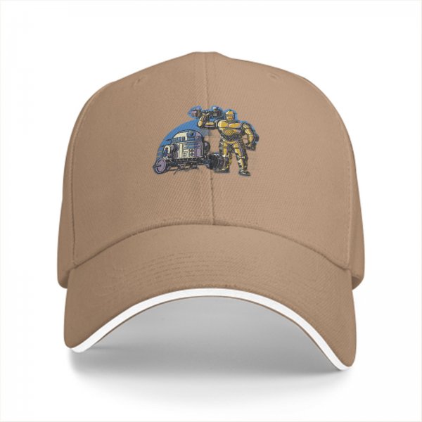 Black Baseball Cap with Star Wars R2-D2 and C-3PO Graphic