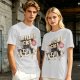 Olive graphic tee with caffeine kick cartoon coffee cup design