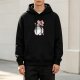 Black hoodie with Totoro and cherry blossom graphic print