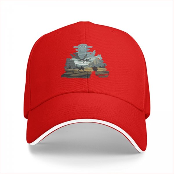 Black Baseball Cap With Fantasy Dragon Rider Landscape Art Print