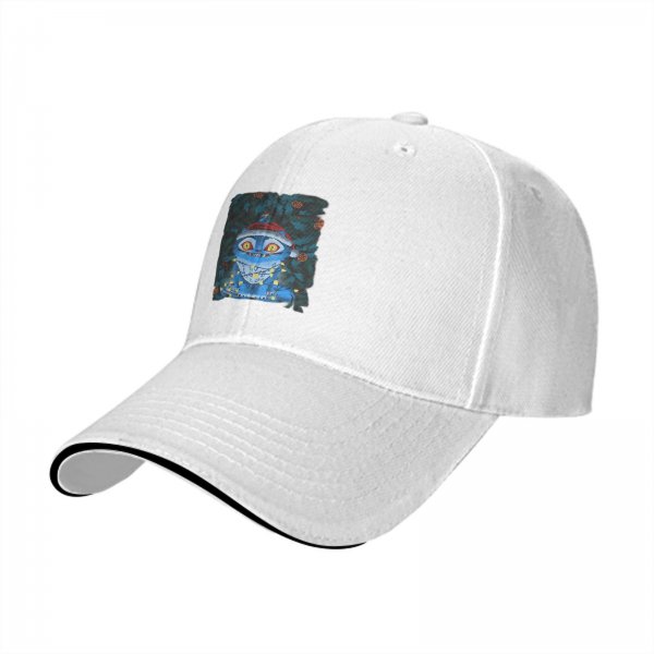 Black Baseball Cap With Christmas Cheshire Cat Print