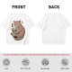 Olive T-Shirt Featuring a Ginger Cat Hugging a Skull