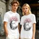 Olive T-shirt with Totoro and Cherry Blossom Tree Art Print