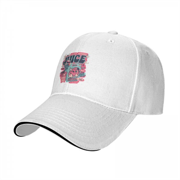 Black Baseball Cap With Retro Juice Box Graphic Print