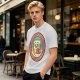Olive T-Shirt with Sad Toast Holding Coffee and Phone Mental Bake Down Print