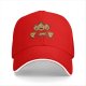 Black baseball cap with angry pineapple pizza graphic design