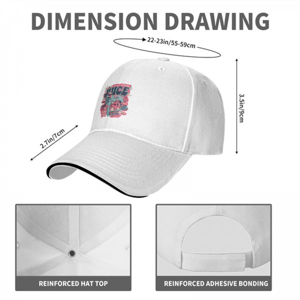 Black Baseball Cap With Retro Juice Box Graphic Print