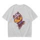 Olive T-Shirt With Scared Viking Cat Graphic Print