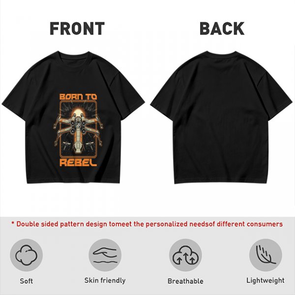 Born To Rebel X-Wing Starfighter Graphic T-Shirt