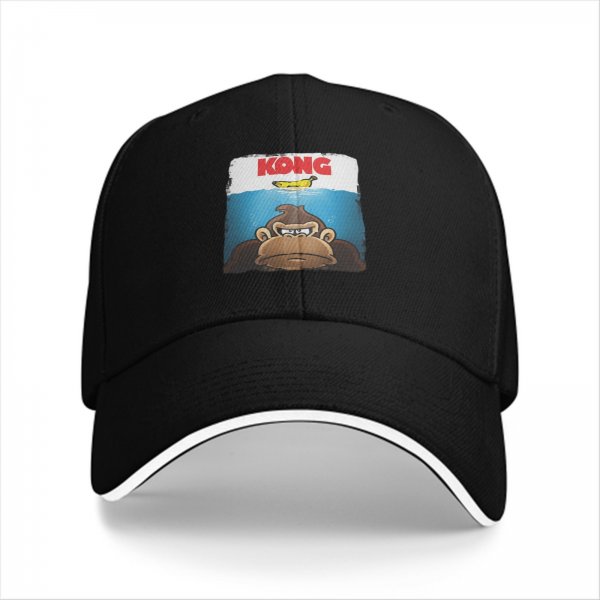 Black baseball cap with Kong and banana graphic print