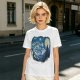 Olive T-Shirt with Starry Night Art Print