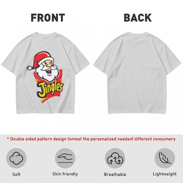 Olive T-Shirt with Santa Claus Jingles Christmas Print