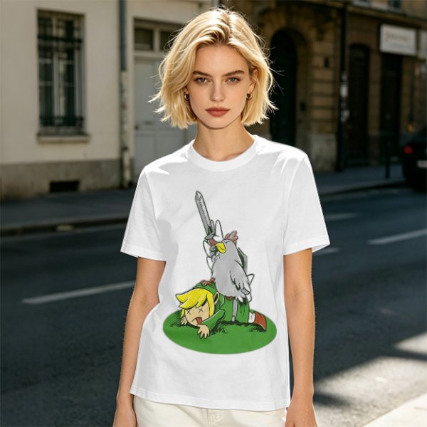 Legend of Zelda Cucco Defeats Link Graphic T-Shirt