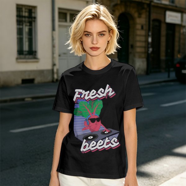 Olive T-Shirt with Fresh Beets DJ Graphic Print