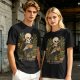Skeleton with Coffee and Plants T-Shirt Graphic