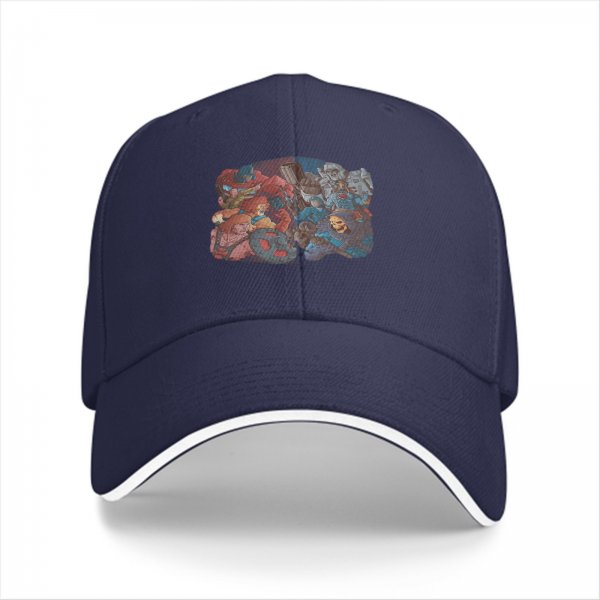 Black Baseball Cap with Fantasy Character Group Art Print
