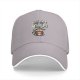 Black baseball cap with 'Just Here For The Snacks' raccoon graphic