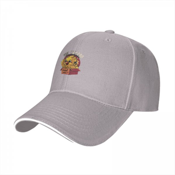 Black baseball cap with free chocobo adopt me graphic