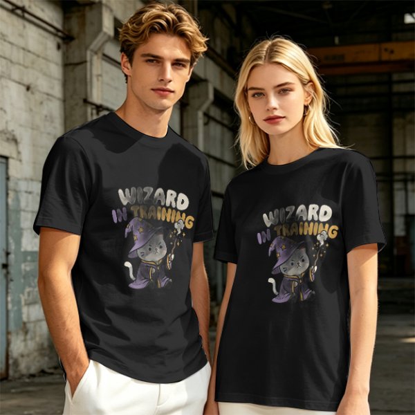 Wizard In Training Cat Graphic Olive T-Shirt