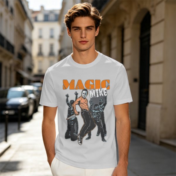 Magic Mike Horror Parody Graphic T-Shirt Design