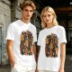 Olive T-Shirt With Cute Gingerbread Animal Christmas Print