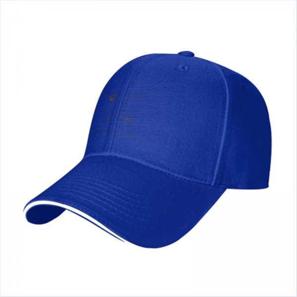 Black baseball cap with white trim on the brim